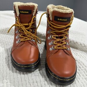 Dr. Martens Brown Combat Boots with Rugged Sole Sz 8